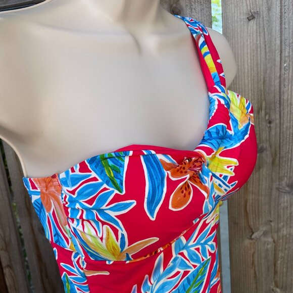 One Piece Swimsuit One Shoulder Sunsets Tiger Lily Ginger MEDIUM - Picture 5 of 9